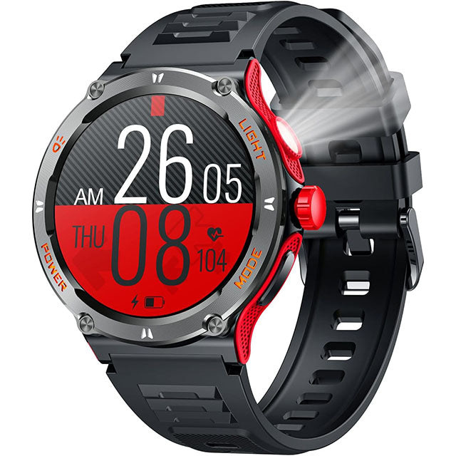 Sportliche Herren-Smartuhr mit GPS, Touch-Bildschirm, LED-Lampe und Kompass