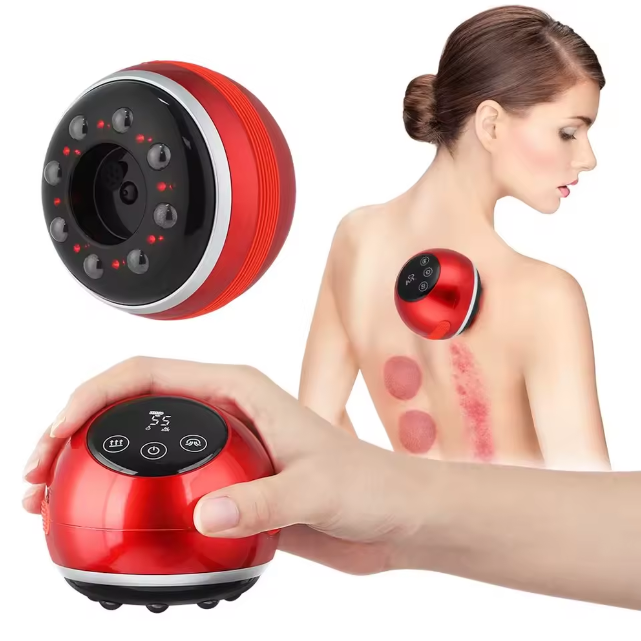 3-in-1 Rückenmassagegerät mit Schröpfen und Schaben