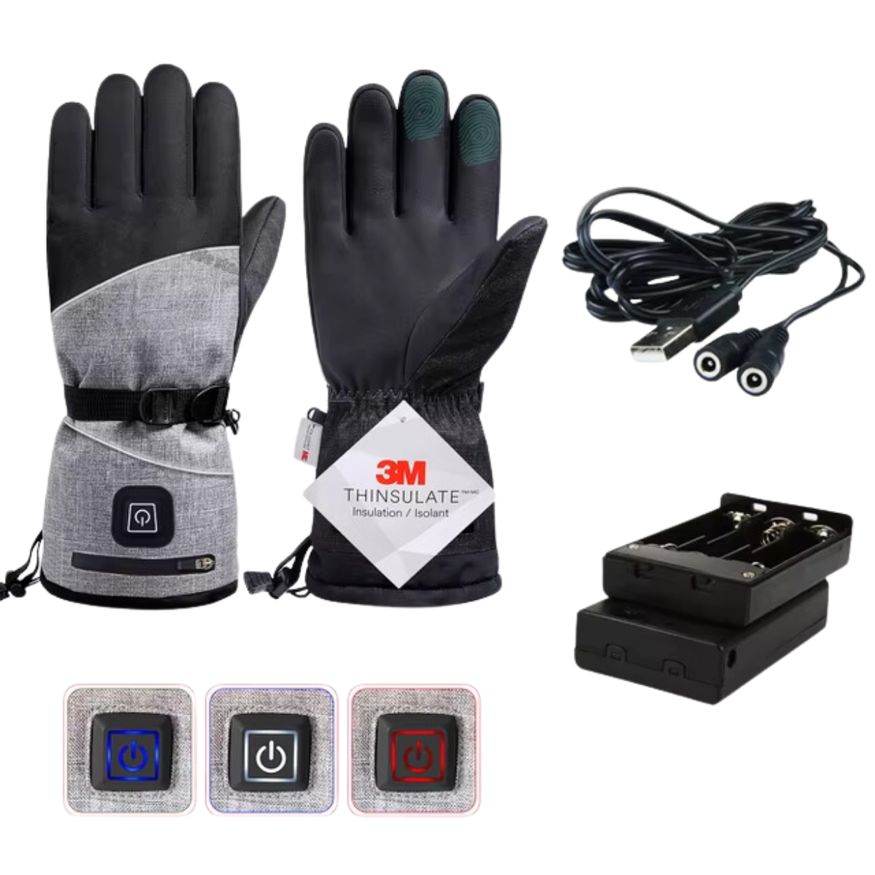 Elektrische, beheizbare Handschuhe für Herren und Damen