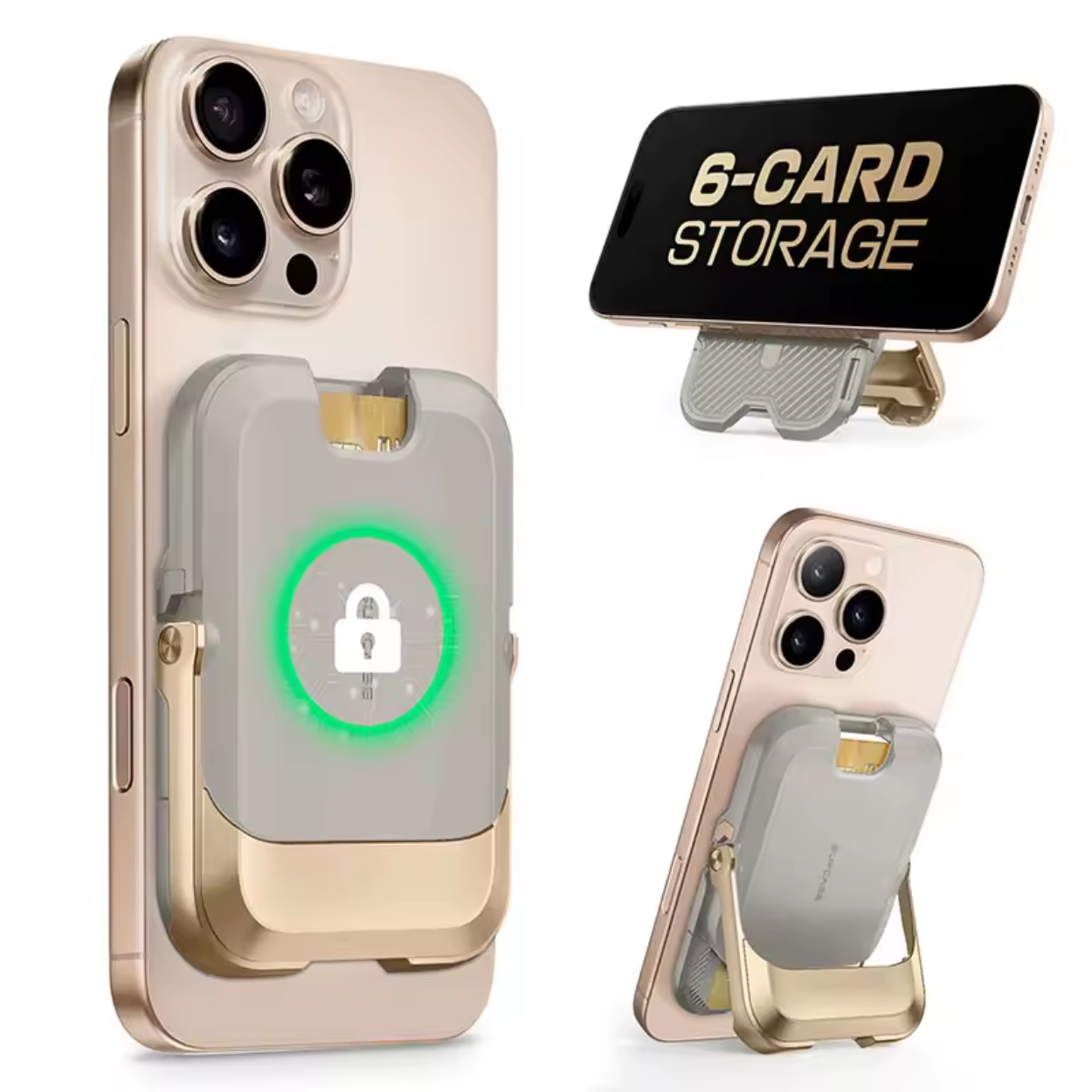 Magnetisches iPhone-Portemonnaie mit 6 Kartenfächern