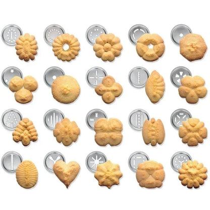 Aluminium-Keksausstecher mit 20 Formen und 4 Aufsätzen