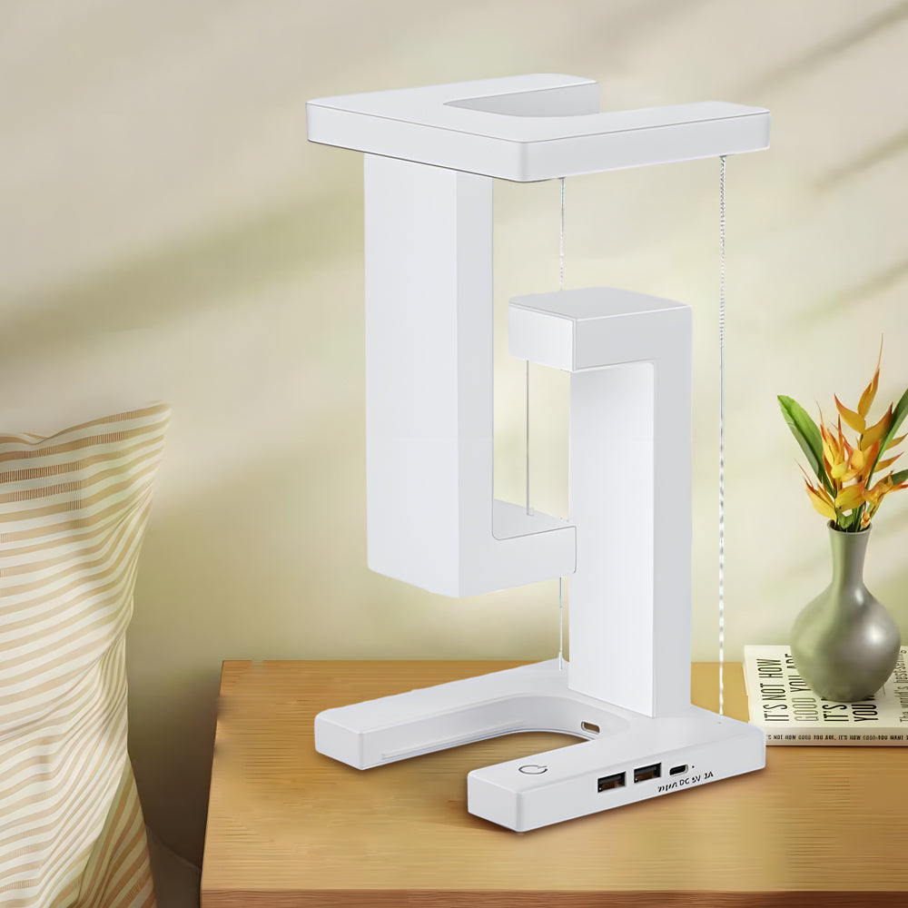 Elegante schwebende Tischlampe mit USB-Ladung und kräftiger LED