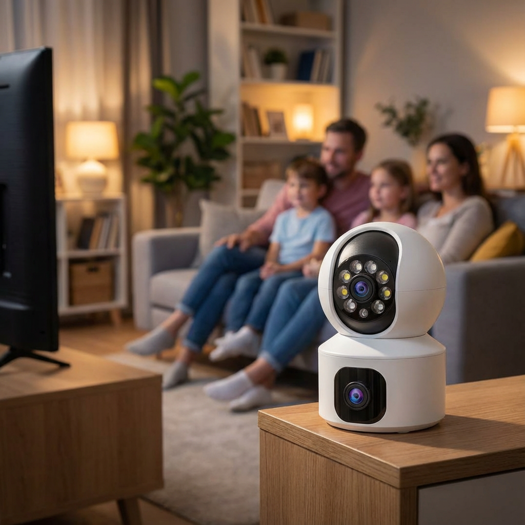 Marcherelle™ – WLAN-Sicherheitskamera mit Doppelobjektiv und HD-Sicht