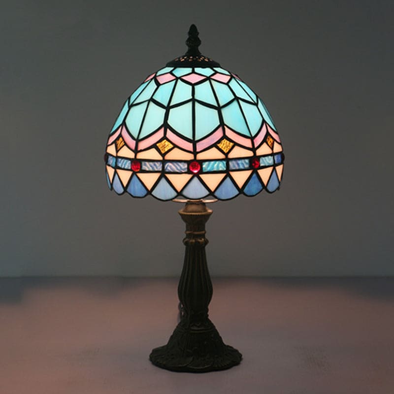 Elegante Tischlampe aus getöntem Glas im Art-Déco-Stil