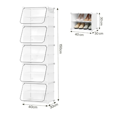 Kompakter faltbarer und modularer Schuhschrank