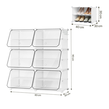 Kompakter faltbarer und modularer Schuhschrank