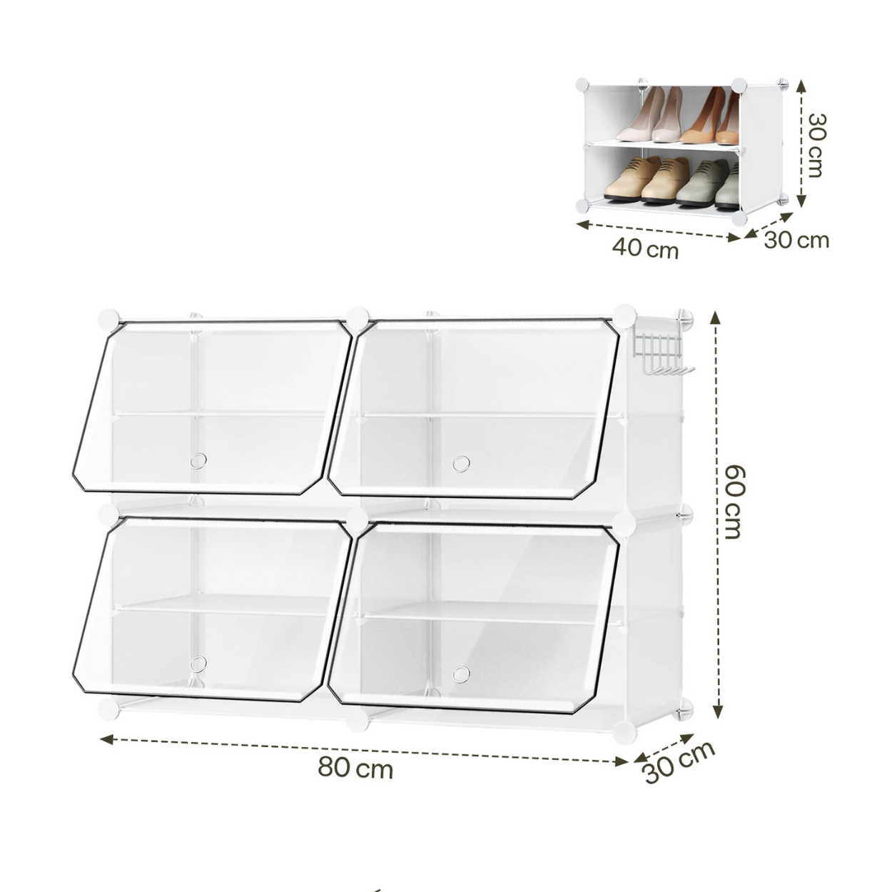Kompakter faltbarer und modularer Schuhschrank