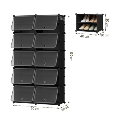 Kompakter faltbarer und modularer Schuhschrank