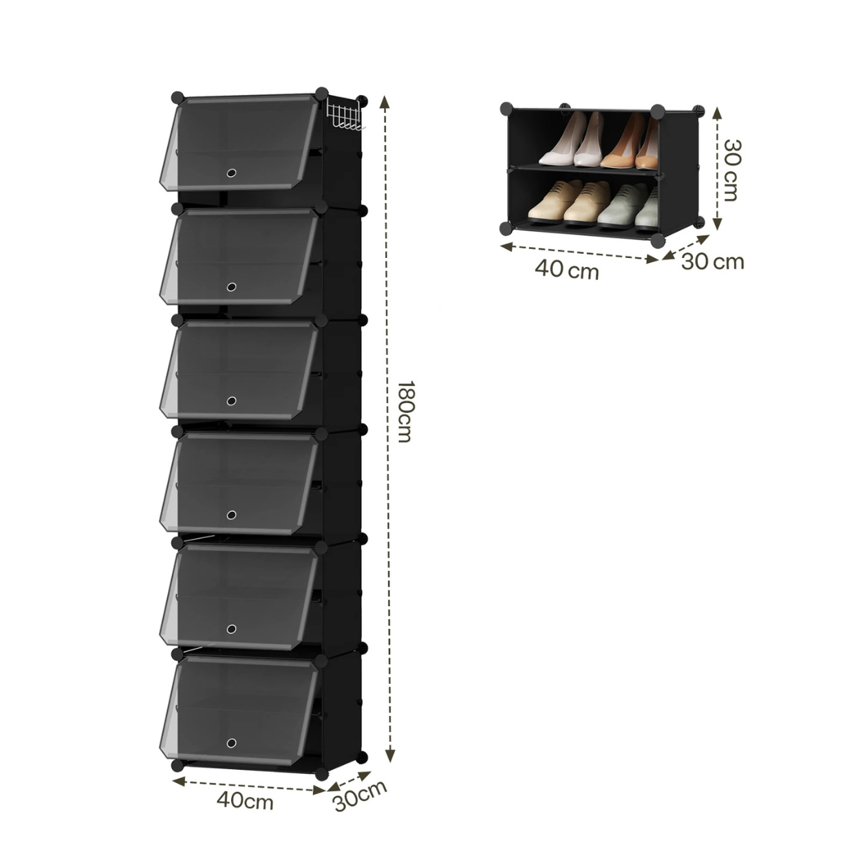 Kompakter faltbarer und modularer Schuhschrank