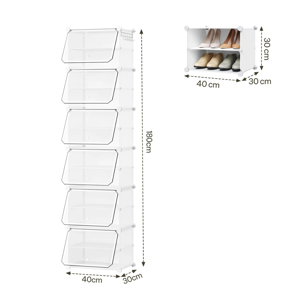 Kompakter faltbarer und modularer Schuhschrank