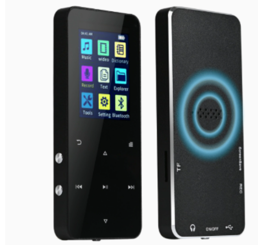 Bluetooth MP3-Player mit 2,4-Zoll-HD-Bildschirm, UKW-Radio und integriertem Lautsprecher