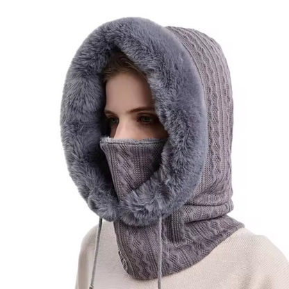 3-in-1 Fleece-Gesichtsmaske mit Schal und Mütze