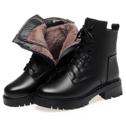 Warme und elegante Damen-Winterstiefel aus echtem Leder