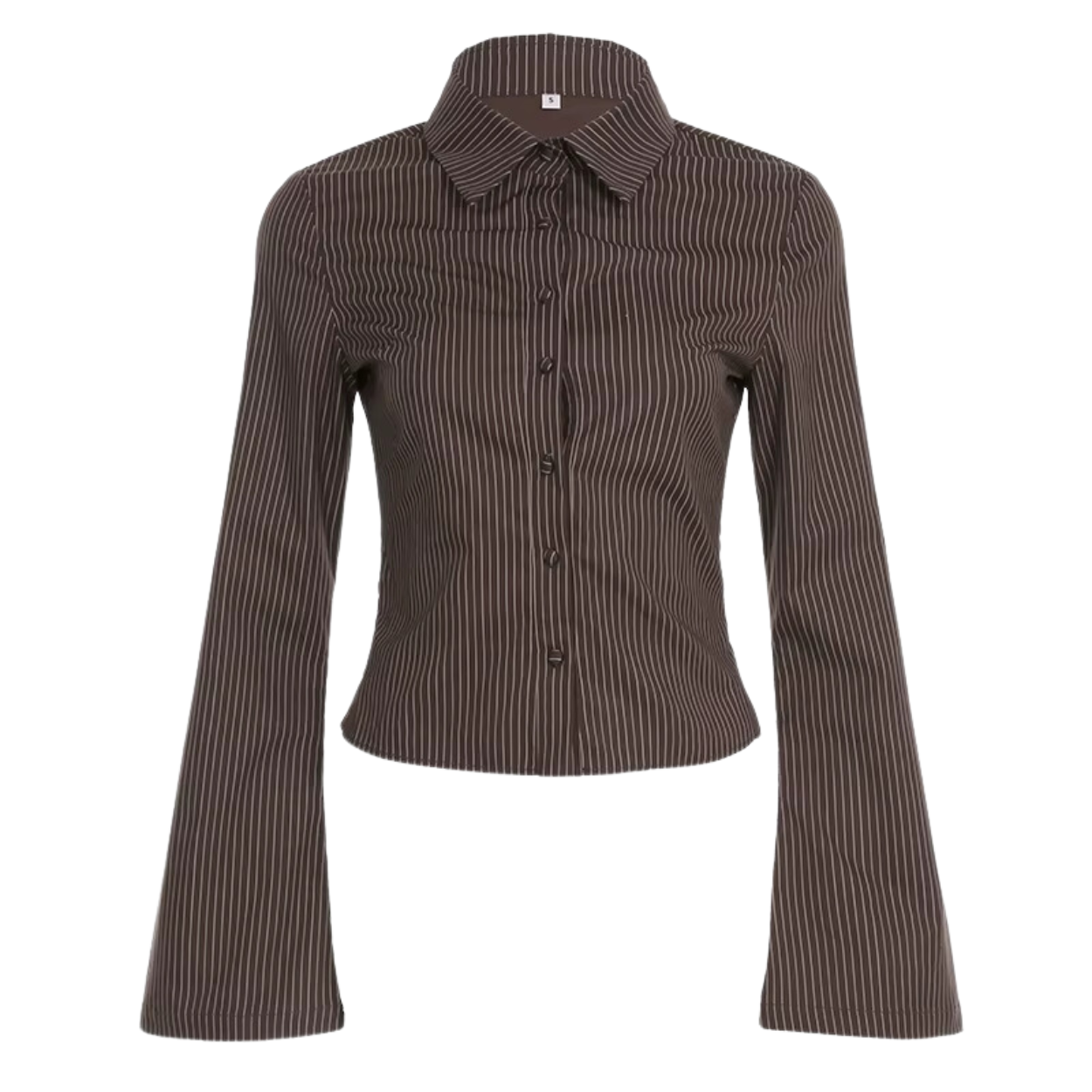 Elegante Damenbluse mit braunen Streifen