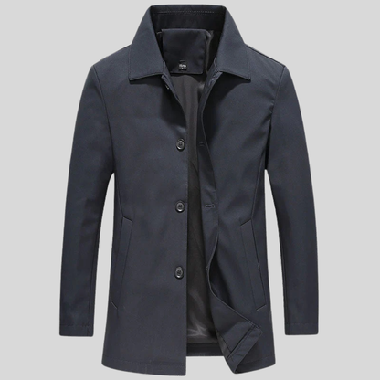 Eleganter langer Mantel für Herren, schlanke Passform