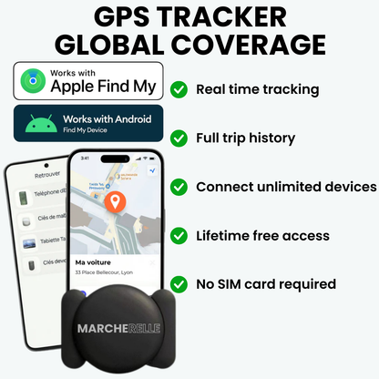 Marcherelle - GPS Tracker No Subscription Required | Works with Android & iOS