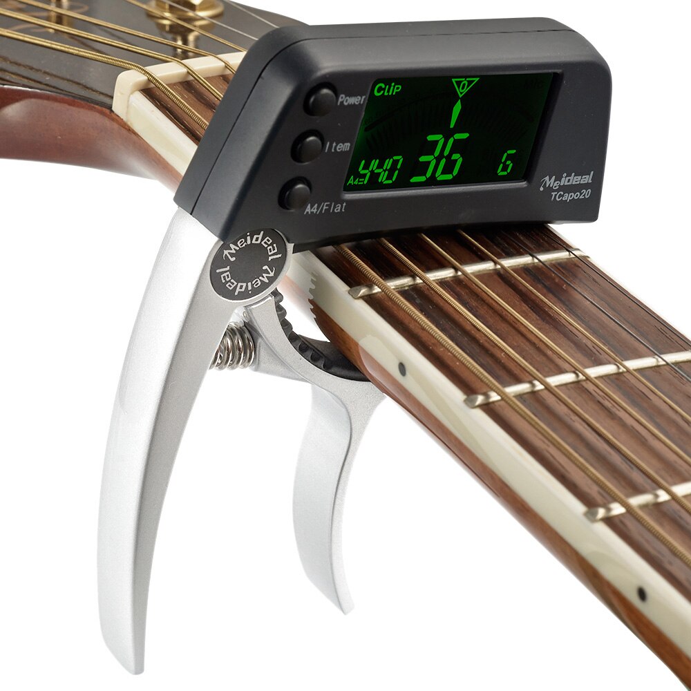 Praktischer 2-in-1 Gitarrenstimmer und Kapodaster