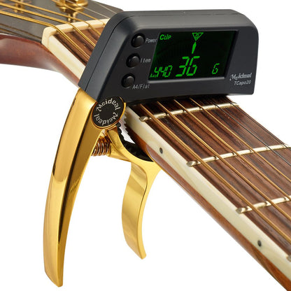 Praktischer 2-in-1 Gitarrenstimmer und Kapodaster