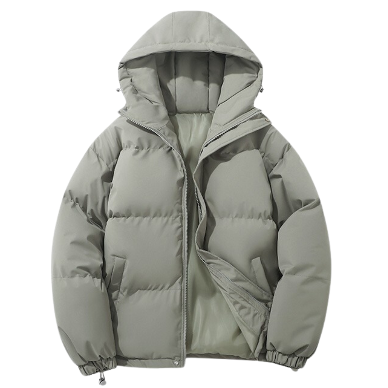 Unisex-Wintermantel mit Baumwollfutter und abnehmbarer Kapuze