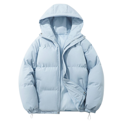 Unisex-Wintermantel mit Baumwollfutter und abnehmbarer Kapuze