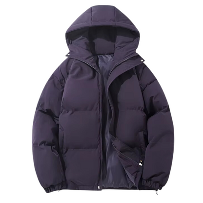Unisex-Wintermantel mit Baumwollfutter und abnehmbarer Kapuze
