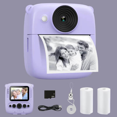 Marcherelle™ – Appareil Photo Enfant Instantané 1080p avec Carte 32Go Incluse