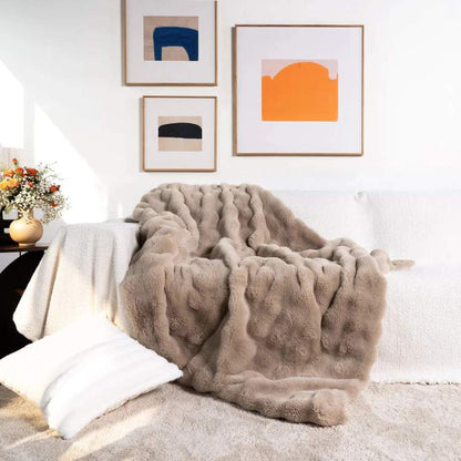 Marcherelle™ – Couverture Lestée en Fausse Fourrure Ultra Douce & Relaxante