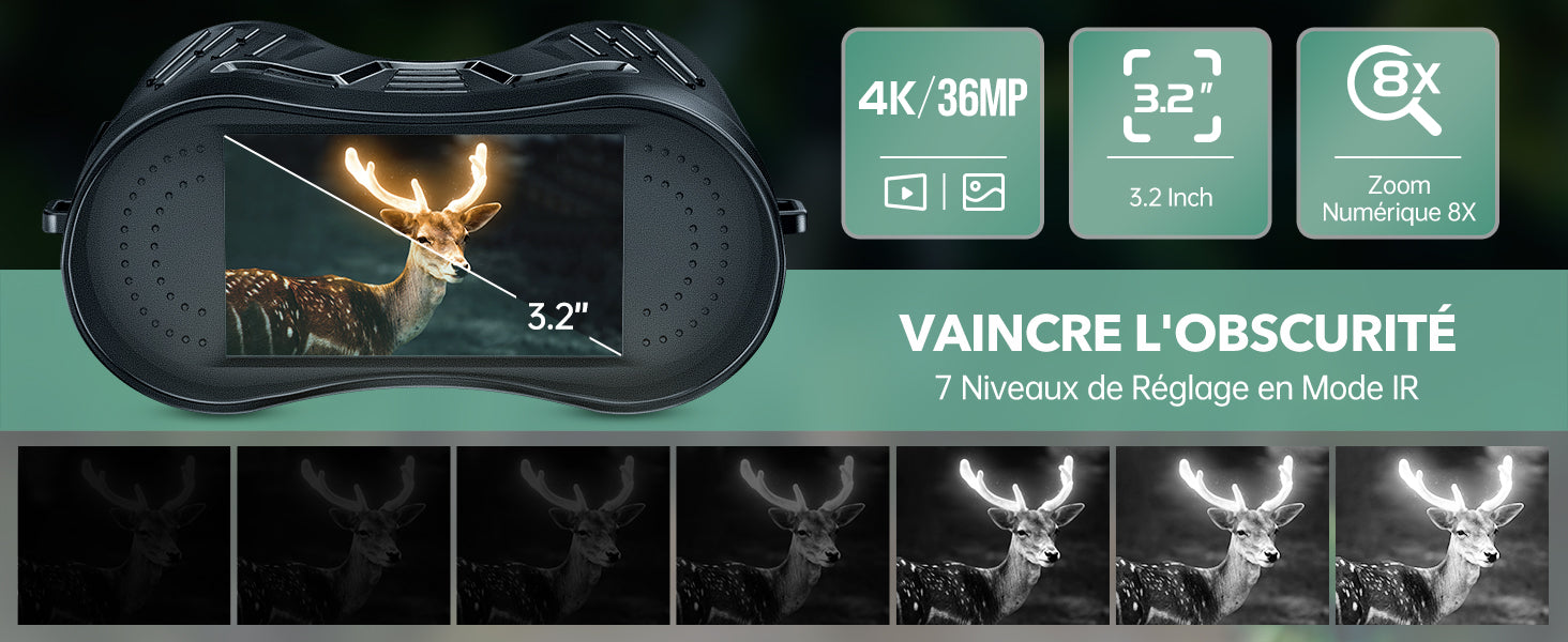 Marcherelle™ – Jumelles Vision Nocturne Infrarouge 300M avec Zoom 8X