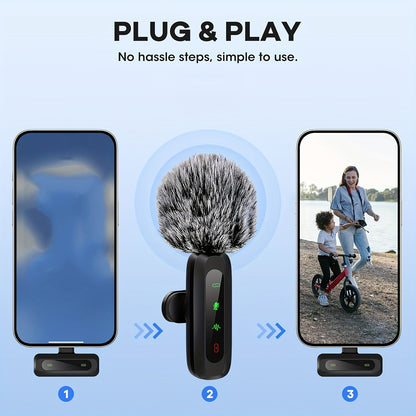 Marcherelle™ – Microphone Cravate Sans Fil USB-C Pour Un Son Clair Et Stable