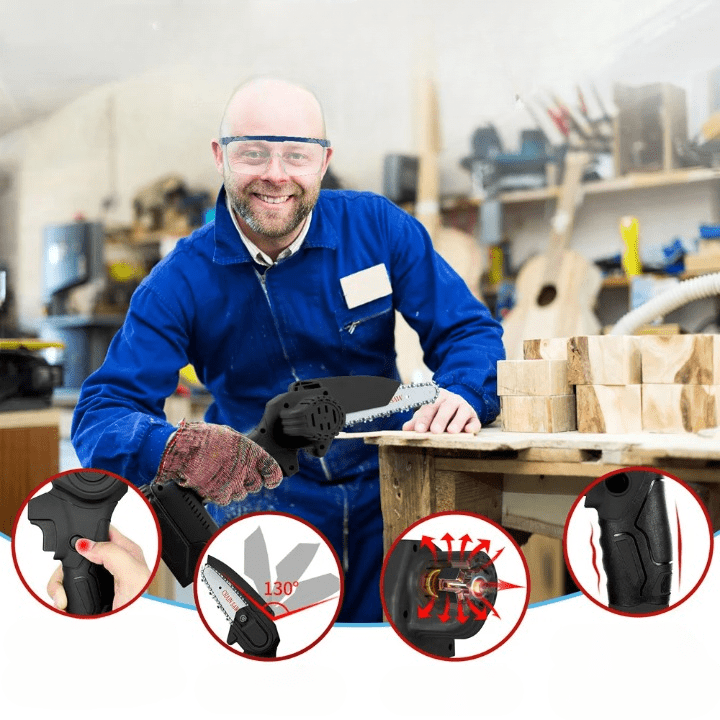 Marcherelle™ – Mini Tronçonneuse électrique Pro sans fil Premium (+ Batterie Offerte)