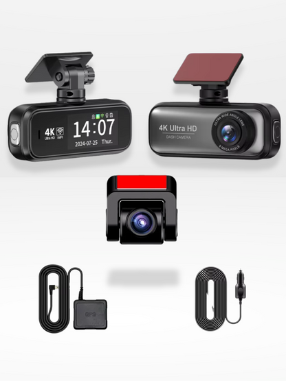 Marcherelle™ – Rétroviseur Caméra 4K Avant/Arrière avec GPS Intégré