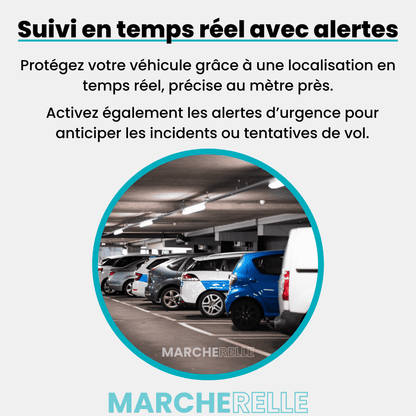 Marcherelle™ – Traceur GPS Voiture Sans Abonnement, Suivi Précis en Temps Réel
