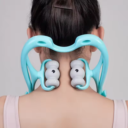 Elektrischer Nacken- und Rückenmassagegerät mit 6 entspannenden Rollen