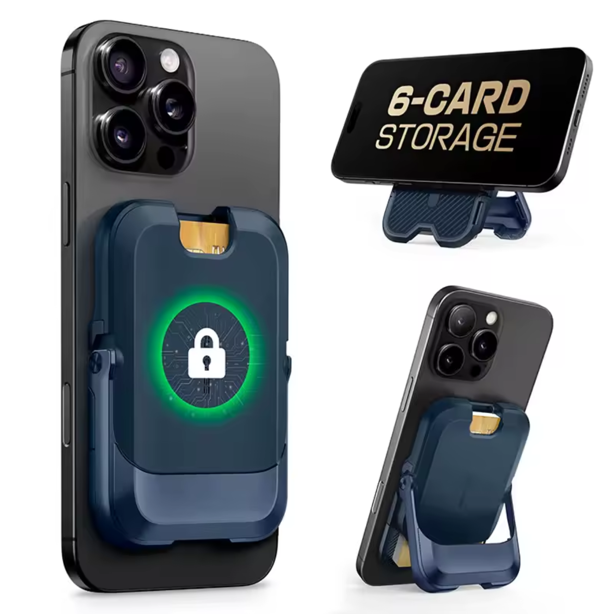 Magnetisches iPhone-Portemonnaie mit 6 Kartenfächern