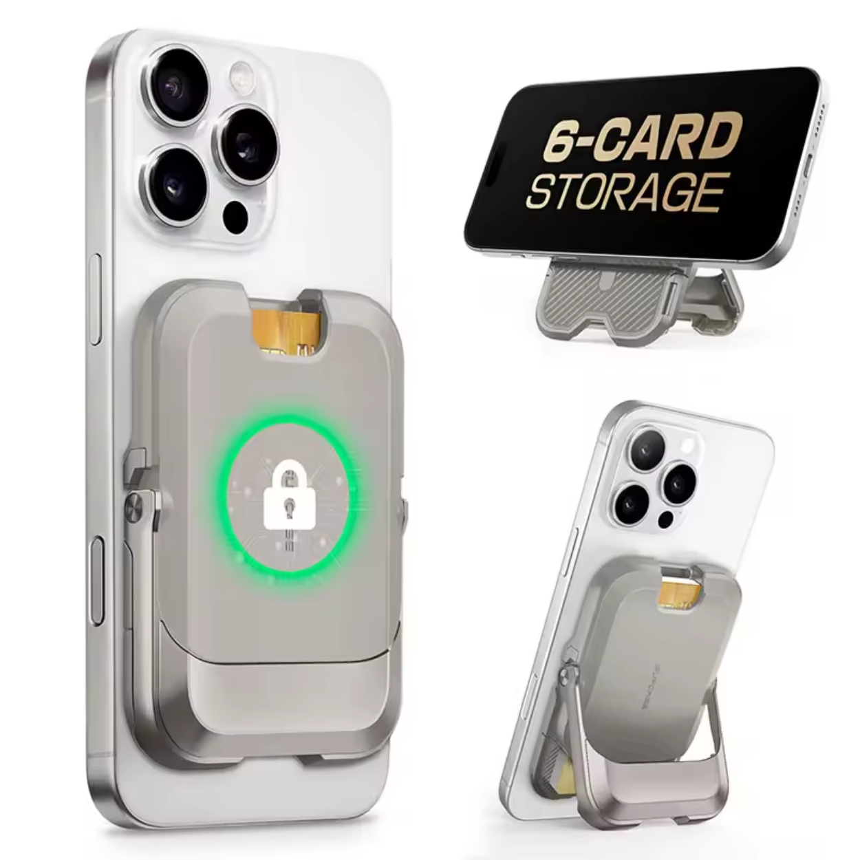 Magnetisches iPhone-Portemonnaie mit 6 Kartenfächern