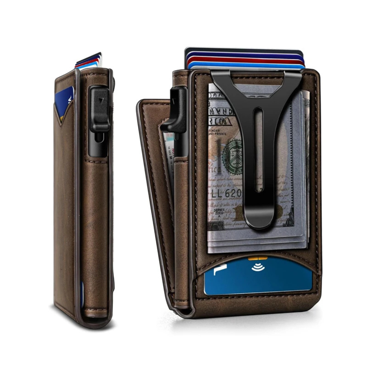 Dünnes Aluminium-Portemonnaie mit RFID-Schutz