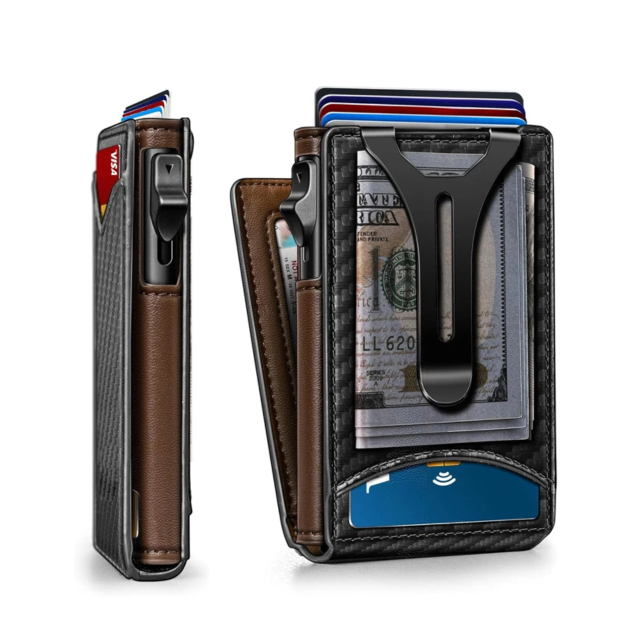 Dünnes Aluminium-Portemonnaie mit RFID-Schutz