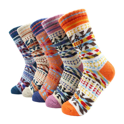 Warme und weiche Woll- und Kaschmirsocken, 5 Paar