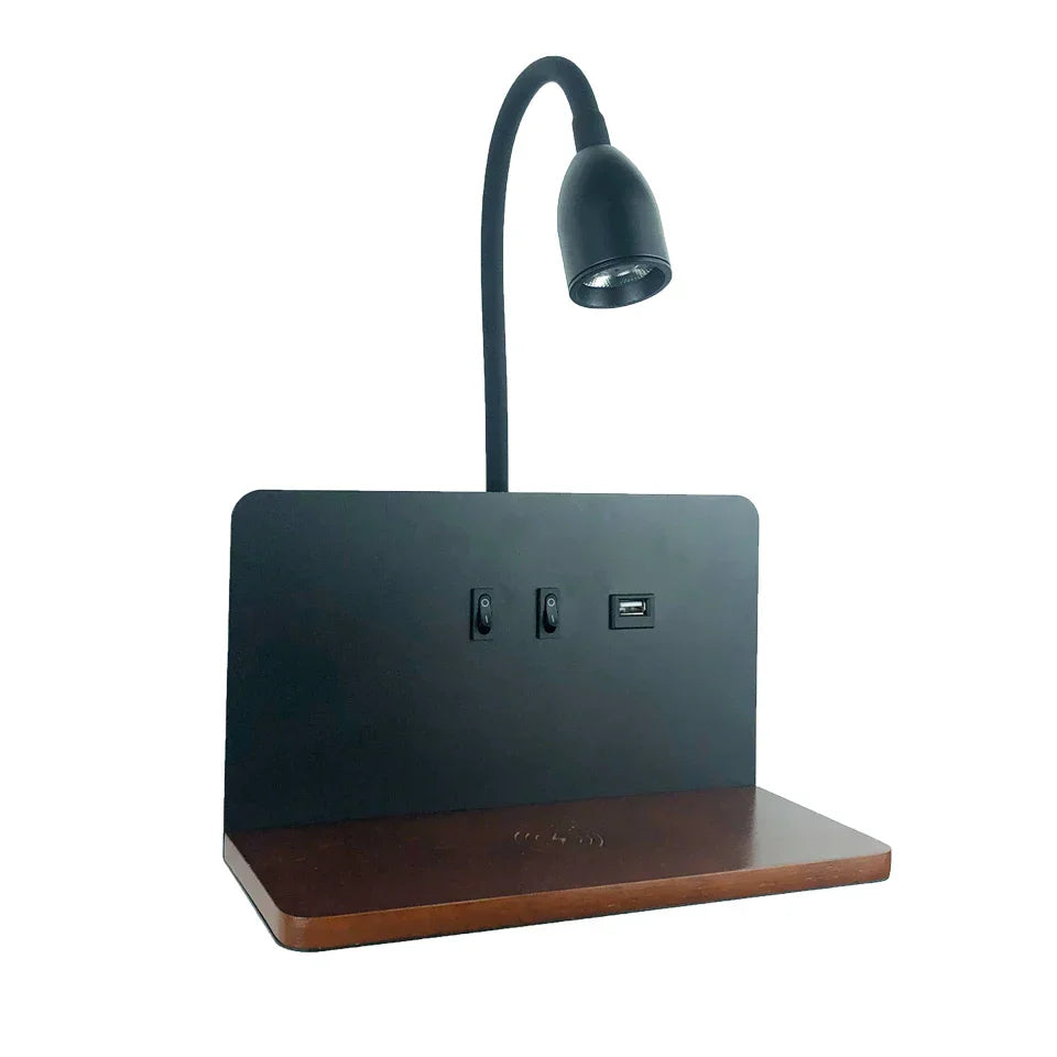 LED-Wandlampe mit USB-Steckdose