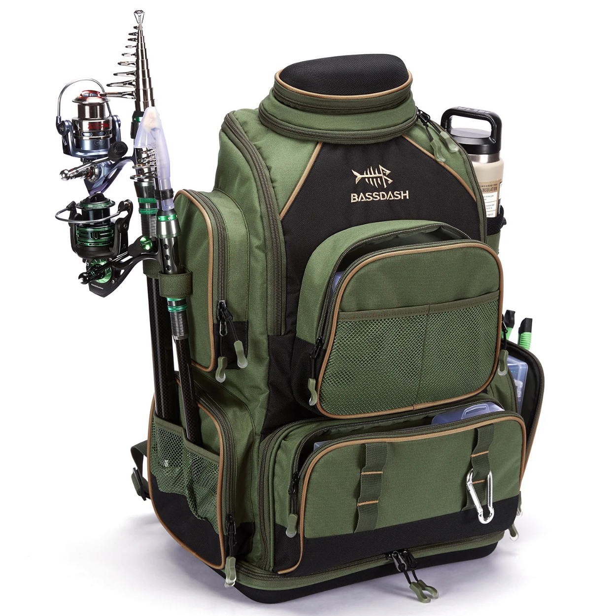 Wasserdichter und verstellbarer Angelrucksack für erfahrene Angler
