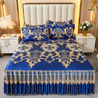 Jupes de lit douces en velours de luxe - Santeova