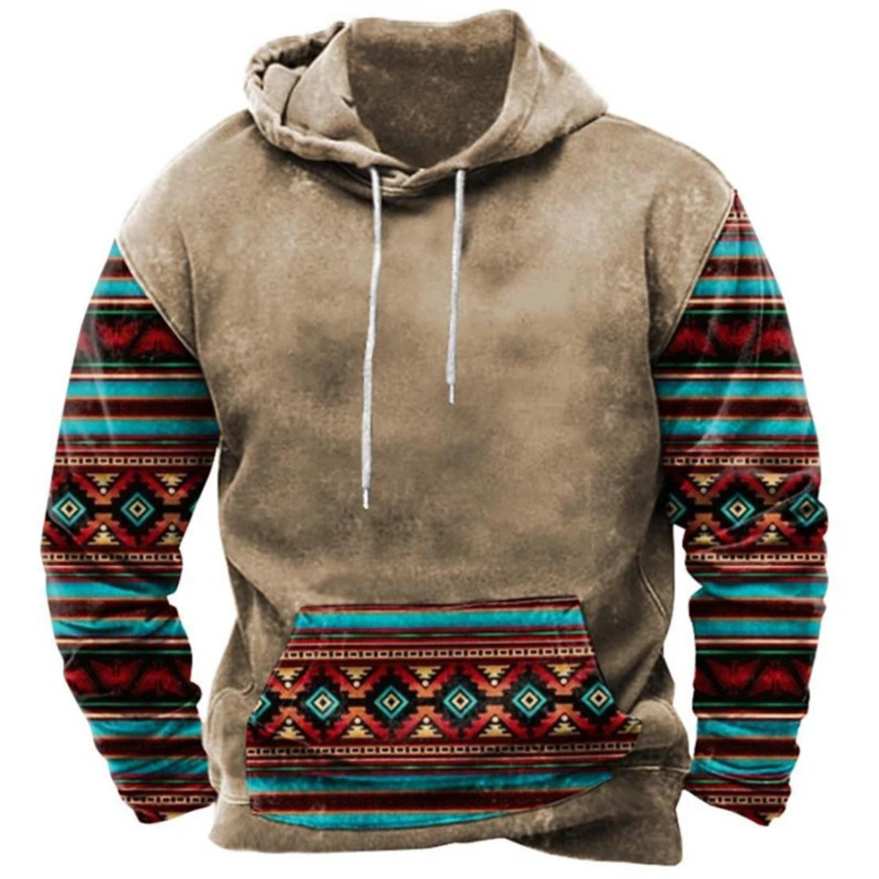 Bunter und bequemer Streetwear-Kapuzenpullover mit Aufdruck