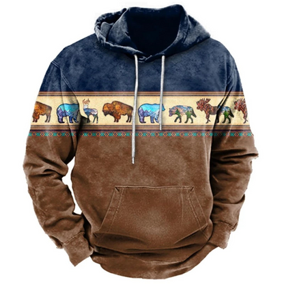 Bunter und bequemer Streetwear-Kapuzenpullover mit Aufdruck