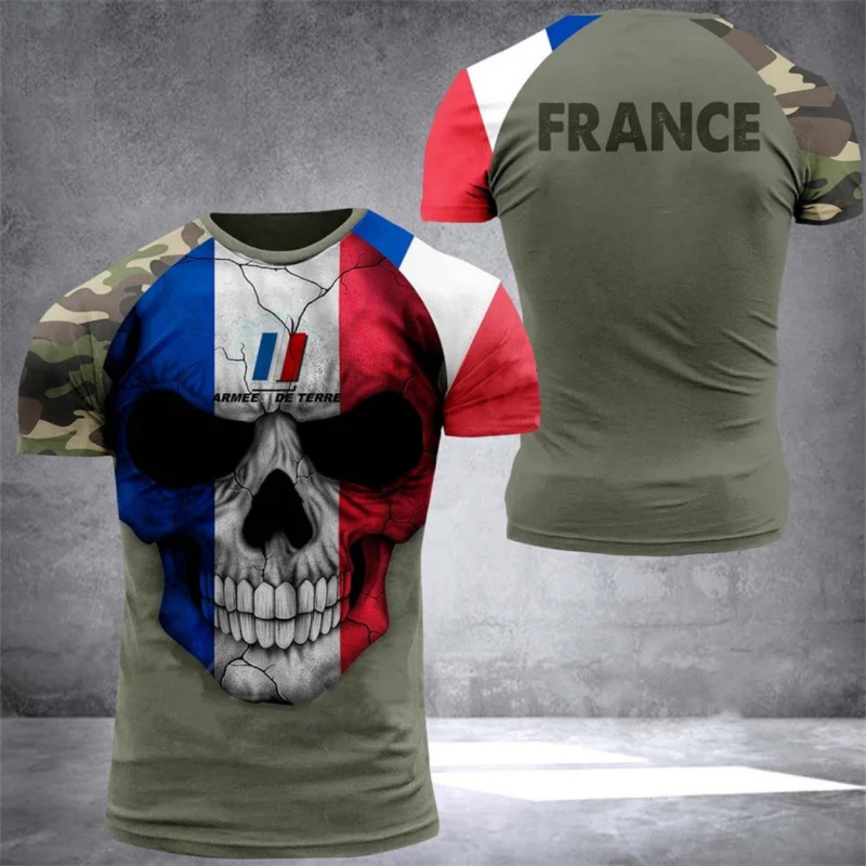 T-Shirt im Militär-Stil Tarnmuster für Herren