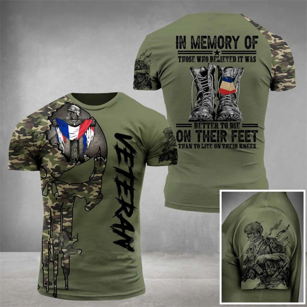 T-Shirt im Militär-Stil Tarnmuster für Herren