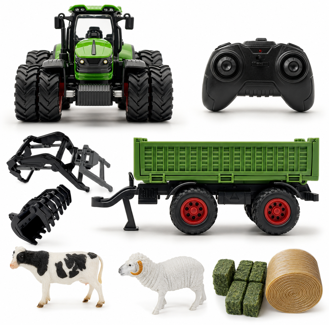 RC-Traktor Spielzeug für Kinder mit Metallanhänger