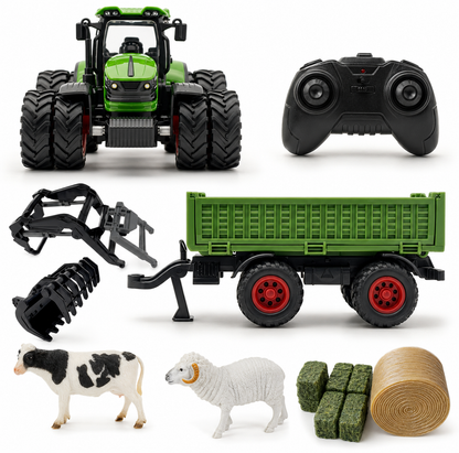 RC-Traktor Spielzeug für Kinder mit Metallanhänger