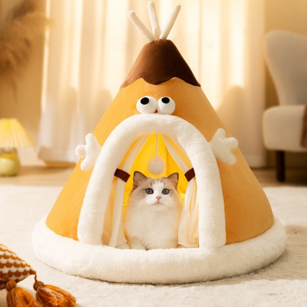 Gemütliches Katzenzelt als Unterschlupf