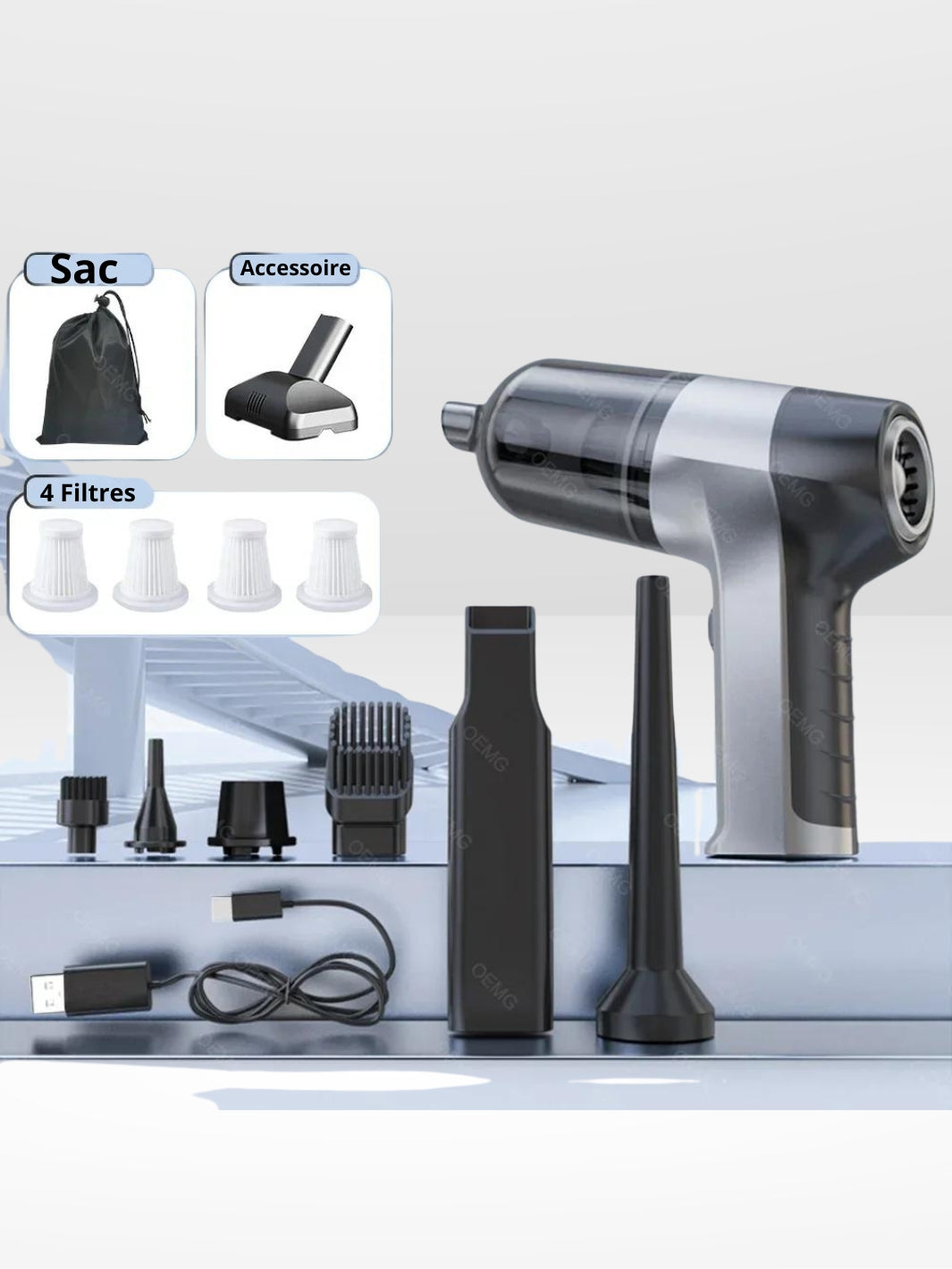 Kabelloser, leistungsstarker und leichter Auto-Staubsauger