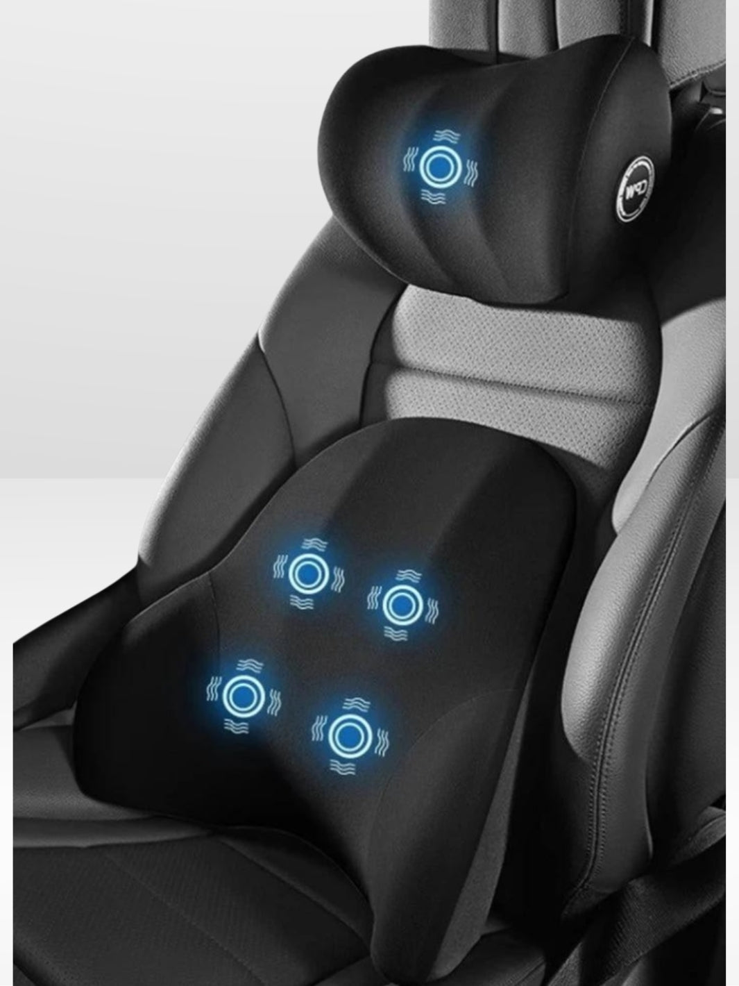 Coussin de Voiture Massant avec Vibrations et Appuie-tête Réglable - Marcherelle